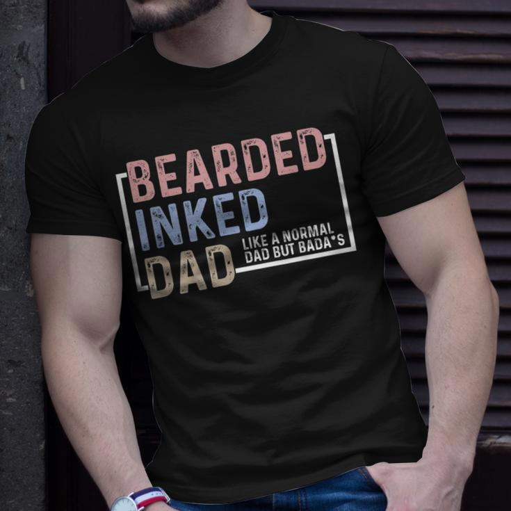 Bearded Inked Dad Papa Daddy Stepdad Father Husband Family Gift For Mens Unisex T-Shirt Gifts for Him
