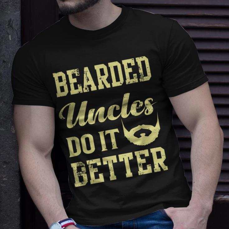 Bearded Uncles Do It Better Funny Uncle Unisex T-Shirt Gifts for Him