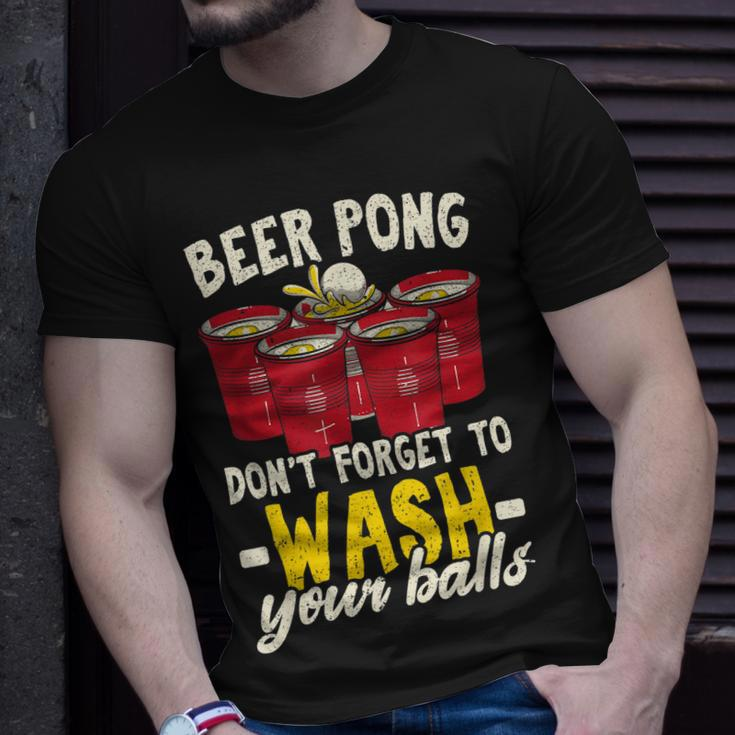 Beer Pong Dont Forget To Wash Your Balls Biertrinker T-Shirt Geschenke für Ihn