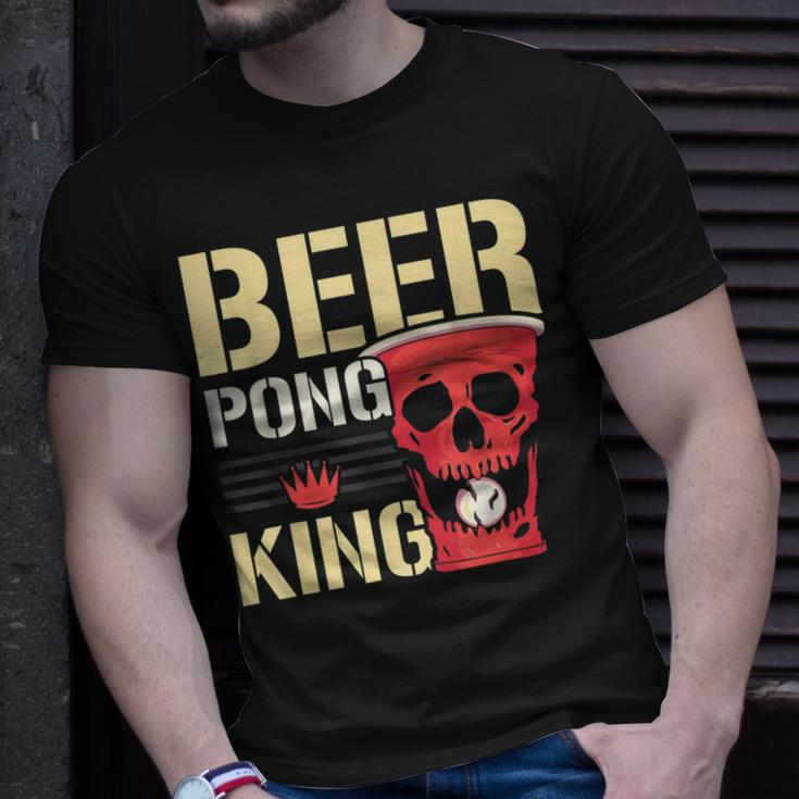Beer Pong King Alkohol Trinkspiel Beer Pong T-Shirt Geschenke für Ihn