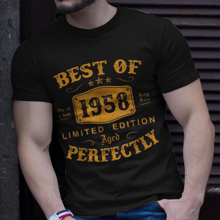 Best Of 1958 Jahrgang 65 Geburtstag Herren Damen Geschenk T-Shirt Geschenke für Ihn