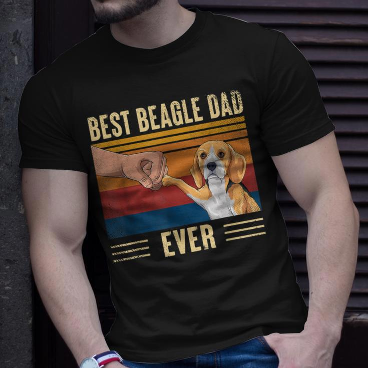 Mens Best Beagle Dad Ever Vintage Fist Bump Dog Lover T-Shirt Gifts for Him