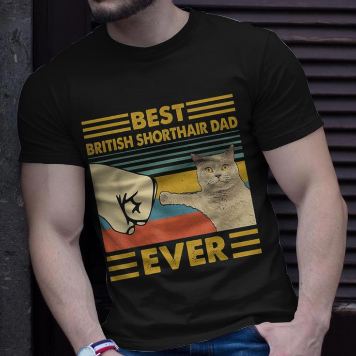 Best British Shorthair Dad Ever Retro Vintage Sunset Unisex T-Shirt Gifts for Him