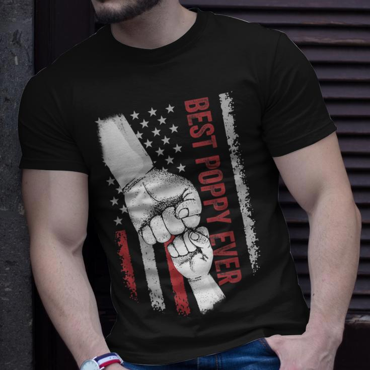 Best Dad Ever Poppy American Flag For Dad T-Shirt Gifts for Him