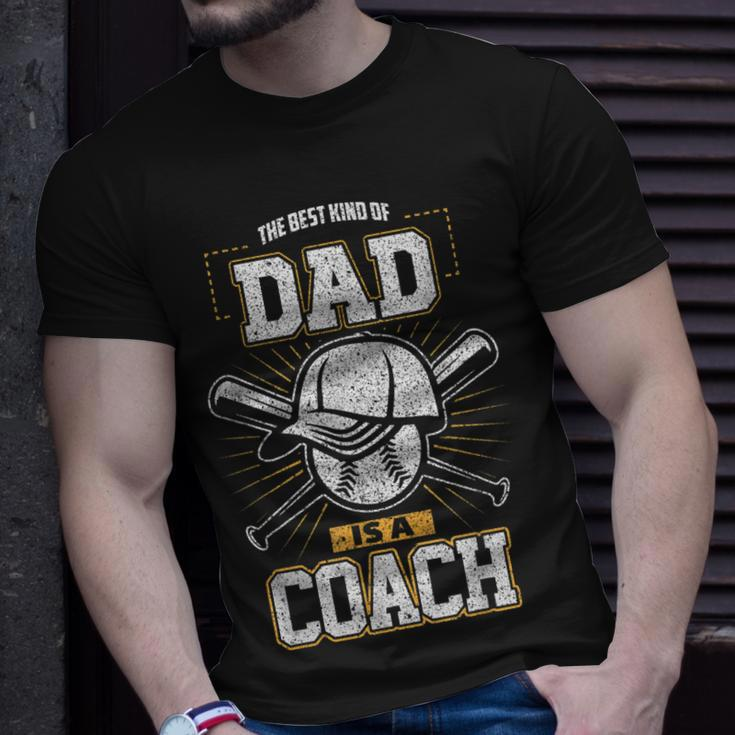 Best Dad Sports Coach Baseball Softball Ball Father Unisex T-Shirt Gifts for Him