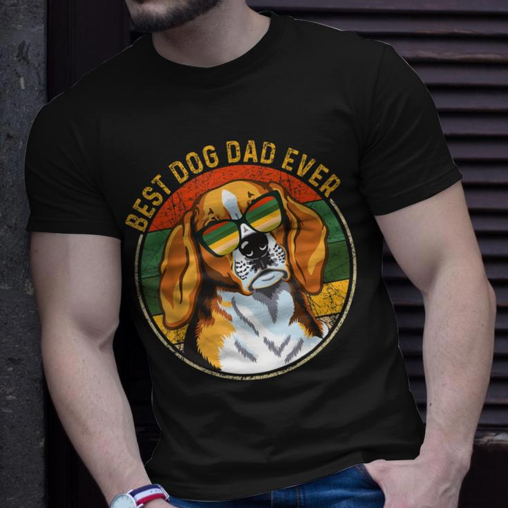 Best Dog Dad Ever Retro Vintage Beagle Dog Lover Gift Gift For Mens Unisex T-Shirt Gifts for Him