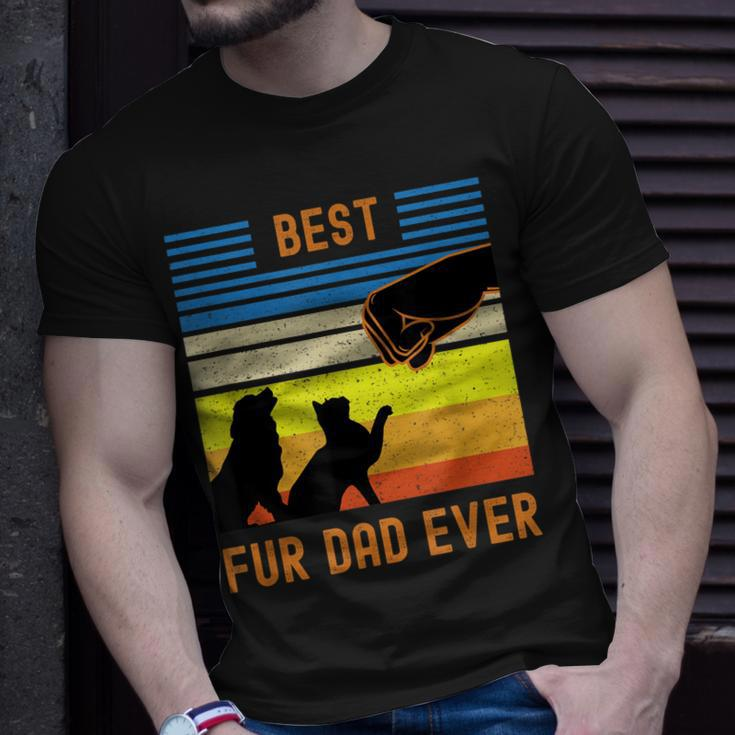 Best Fur Dad Ever Vintage Retro Dog And Cat Owner V2 T-Shirt Gifts for Him