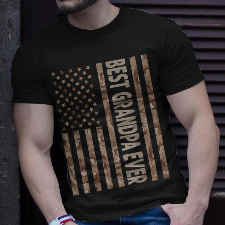 Best Grandpa Ever Us American Flag Funny Grandpa Fathers Day Gift For Mens Unisex T-Shirt Gifts for Him
