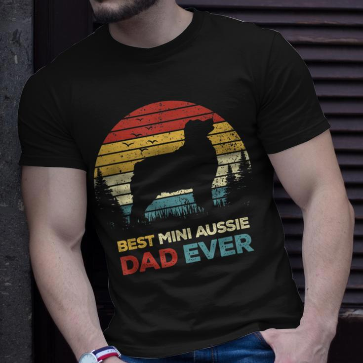 Best Mini Aussie Dad Ever Retro Australian Shepherd Dog Unisex T-Shirt Gifts for Him