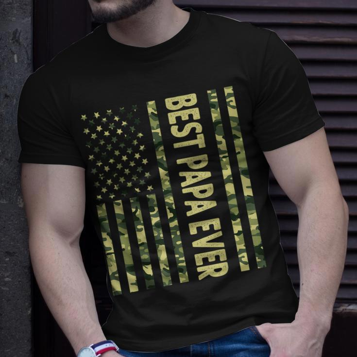 Best Papa Ever Us American Flag Funny Grandpa Fathers Day Gift For Mens Unisex T-Shirt Gifts for Him