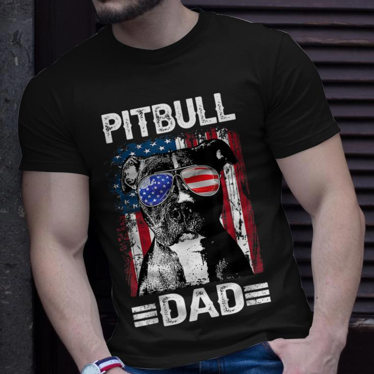Best Pitbull Dad Ever American Flag 4Th Of July Gift For Mens Unisex T-Shirt Gifts for Him