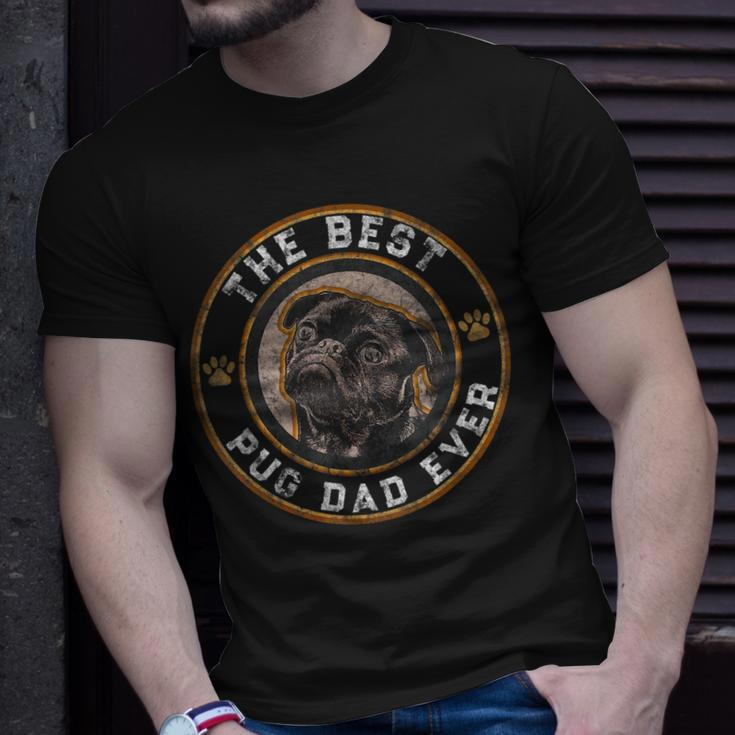 Mens Best Pug Dad Ever Black Pugs Owner Vintage Dog Lover T-Shirt Gifts for Him