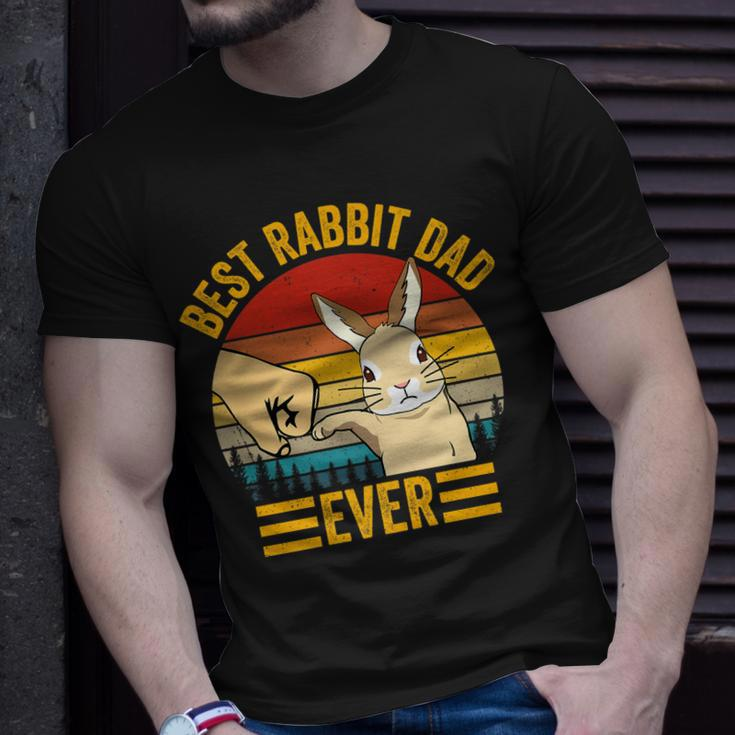 Mens Best Rabbit Dad Ever Vintage Rabbit Lover Best Bunny Dad Eve T-Shirt Gifts for Him