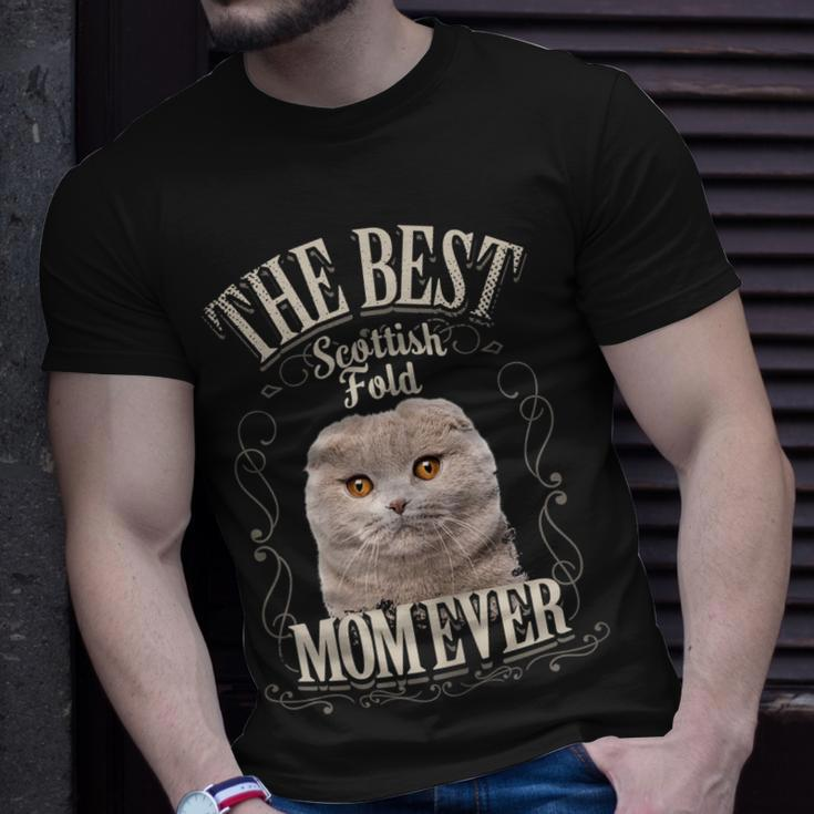 Womens Best Scottish Fold Mom Ever Cat Lover Vintage T-shirt Gifts for Him