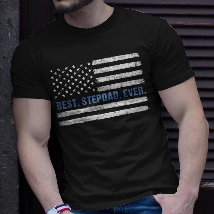 Best Stepdad Ever American Flag Patriotic Fathers Day Gift For Mens Unisex T-Shirt Gifts for Him