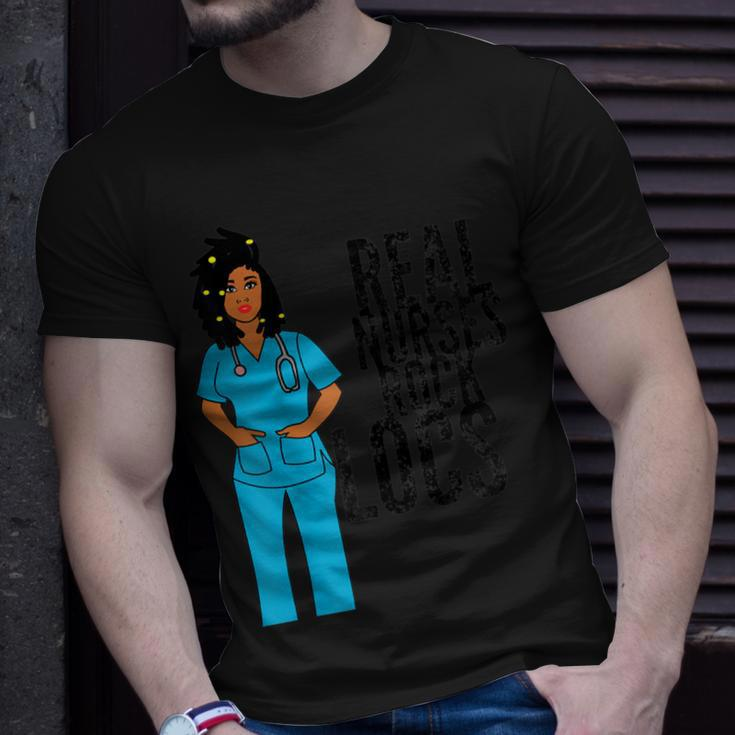 Black African American Nurse Natural Hair Locs Dreadlocks Gift For Womens Unisex T-Shirt Gifts for Him