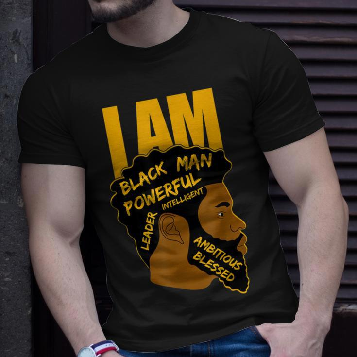 I Am Black King Powerful Leader Black History Month Dad Boys T-Shirt Gifts for Him