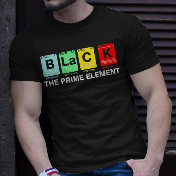 Black The Prime Element Black History Month Periodic Table T-Shirt Gifts for Him