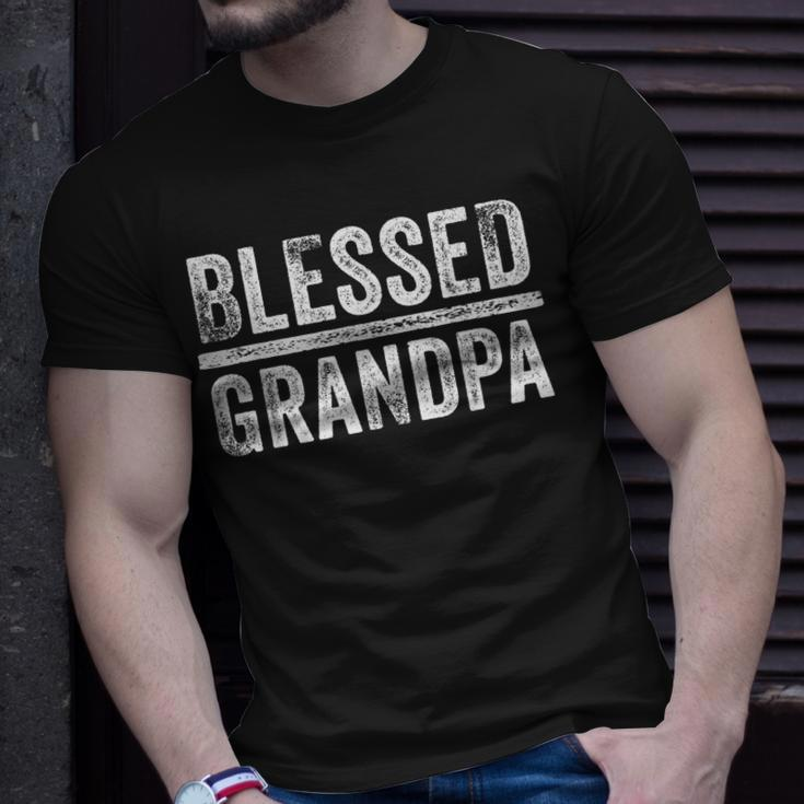 Blessed Grandpa Dad Granddad Fathers Day Vintage T-Shirt Gifts for Him