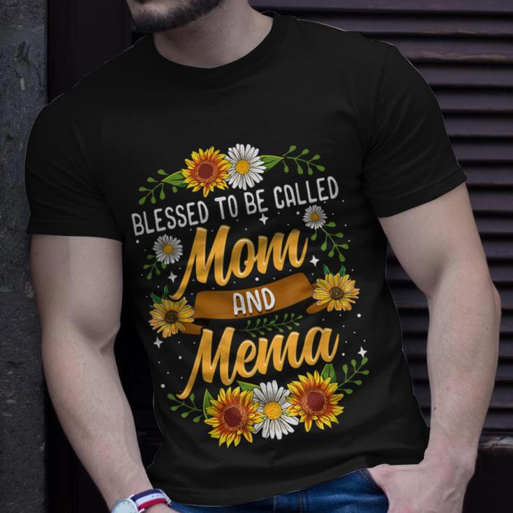 Blessed To Be Called Mom And Mema Cute Sunflower Unisex T-Shirt Gifts for Him