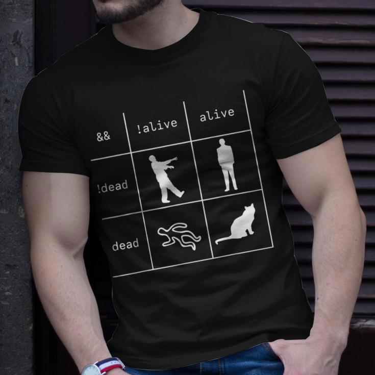 Boolean Logic Alive And Dead Lustige Programmiererkatze T-Shirt Geschenke für Ihn