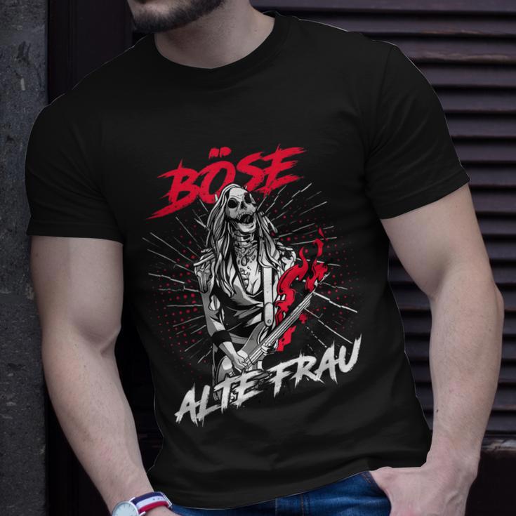 Böse Alte Frau Oma Rockerin Spruch T-Shirt Geschenke für Ihn