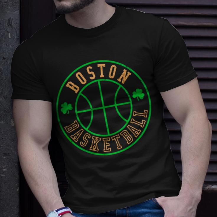 Boston Basketball Seal Shamrock Unisex T-Shirt Gifts for Him