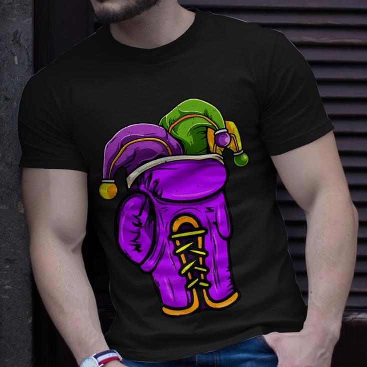 Boxing Sports Lover Mardi Gras Carnival Party Jester T-Shirt Gifts for Him