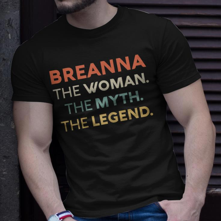 Breanna The Woman The Myth Legend Name Personalized Women Unisex T-Shirt Gifts for Him