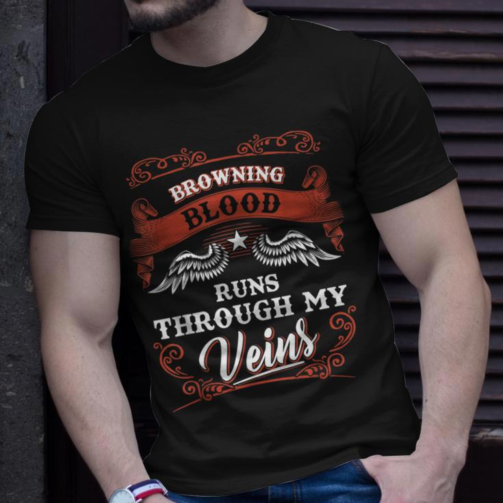 Browning Blood Runs Through My Veins Youth Kid 1T5d T-Shirt Gifts for Him