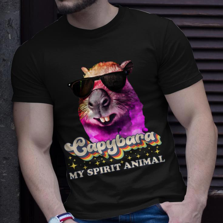Capybara Is My Spirit Animal Capybara Sunglasses Retro 90S Unisex T-Shirt Gifts for Him
