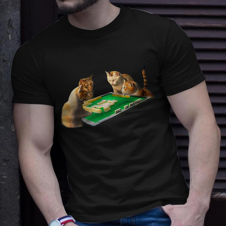 Cat Mahjong Funny With Letters Mens Funny Clothes Funny Goods Gift Jokushi Unisex T-Shirt Gifts for Him