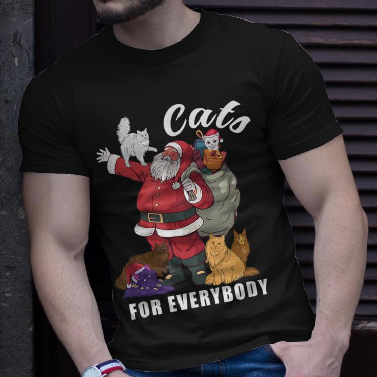 Cats For Everybody Weihnachtskatze Lustiges Weihnachtsmann T-Shirt Geschenke für Ihn