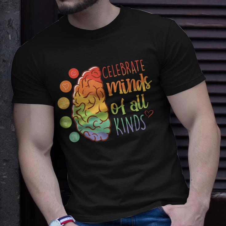 Celebrate Minds Of All Kinds Mental Health Matters Unisex T-Shirt Gifts for Him