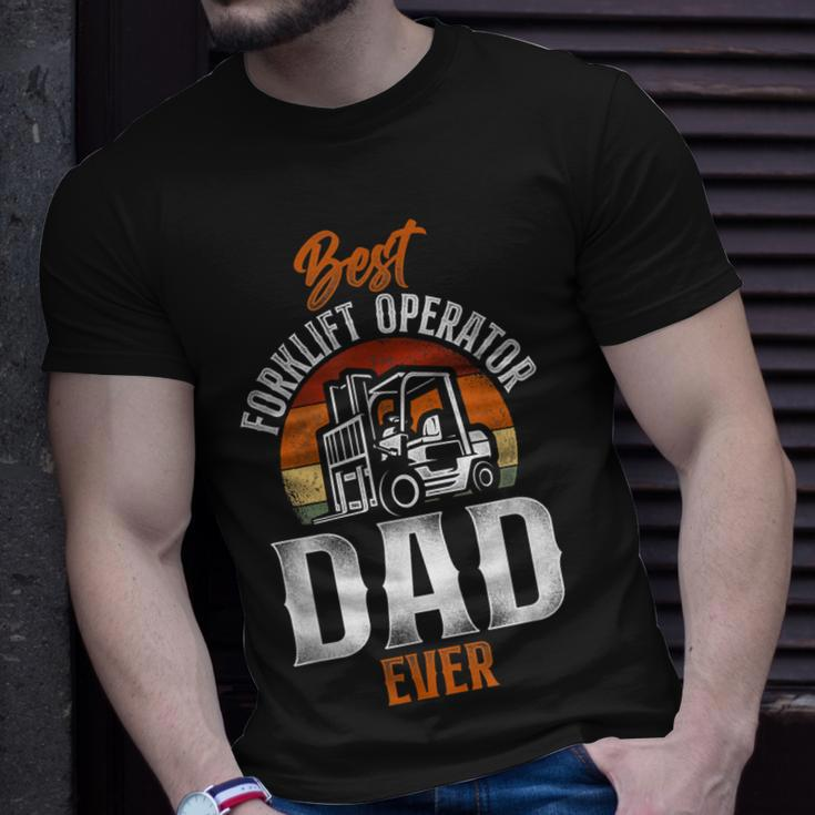 Certified Forklift Truck Operator Dad Father Retro Vintage T-Shirt Gifts for Him