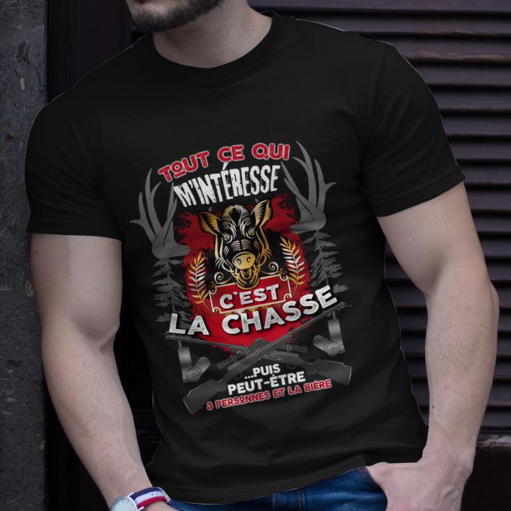 Chasse & Bière Sanglier T-Shirt, Humorvolles Jagdshirt Geschenke für Ihn