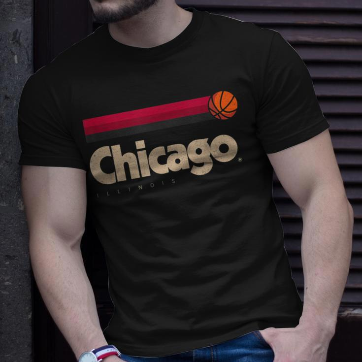 Chicago Basketball B-Ball City Illinois Retro Chicago T-Shirt Gifts for Him