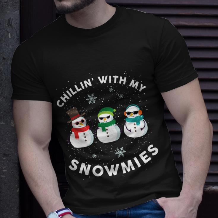 Chillin With My Snowmies Cute Snow Ugly Christmas Sweater Cool Gift Unisex T-Shirt Gifts for Him