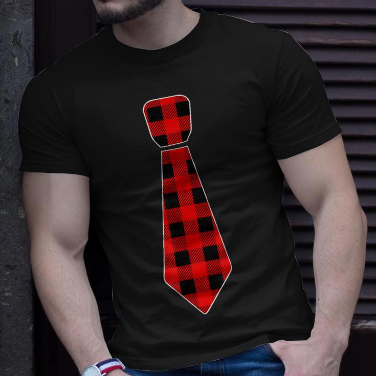 Christmas Gifts For Men Dad Family Buffalo Plaid Check Tie Unisex T-Shirt Gifts for Him