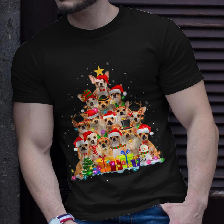 Christmas Pajama Chihuahua Tree Xmas Dog Dad Mom Unisex T-Shirt Gifts for Him