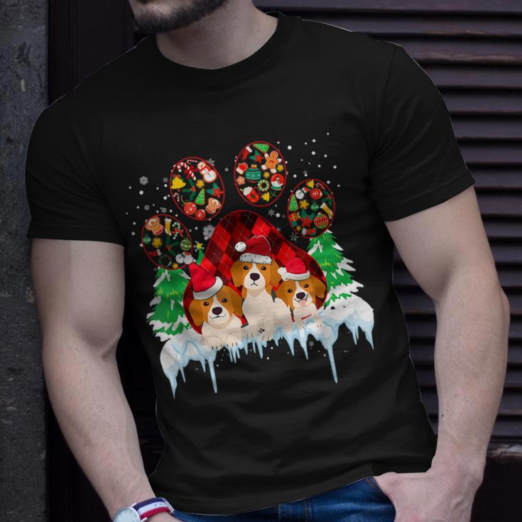 Christmas Santa Paws Dog Paws Beagle Dog Lover In Xmas T-shirt Gifts for Him