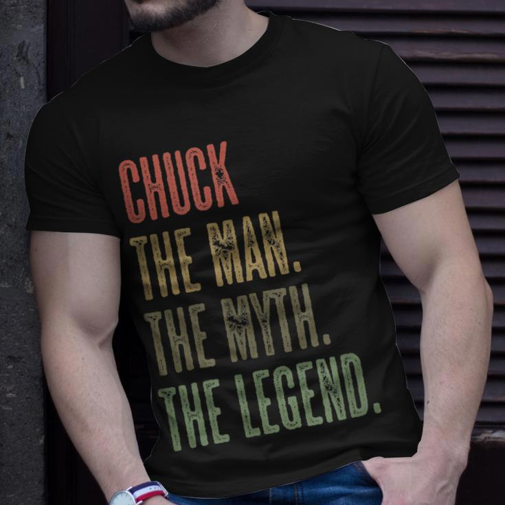 Chuck The Man The Myth The Legend | Funny Mens Boys Name Unisex T-Shirt Gifts for Him