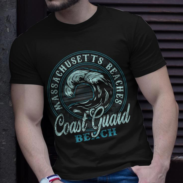 Coast Guard Beach Retro Wave Circle T-Shirt Gifts for Him