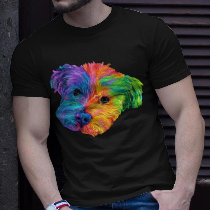 Colorful Bichon Frize Dog Digital Art Unisex T-Shirt Gifts for Him