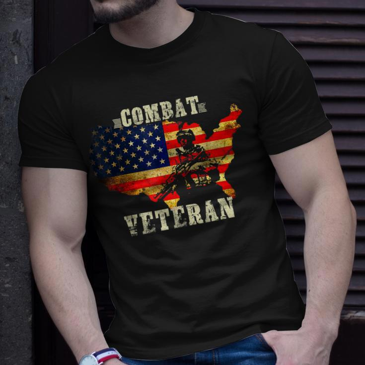 Combat Veteran Proud American Soldier Military Army Gift Unisex T-Shirt Gifts for Him