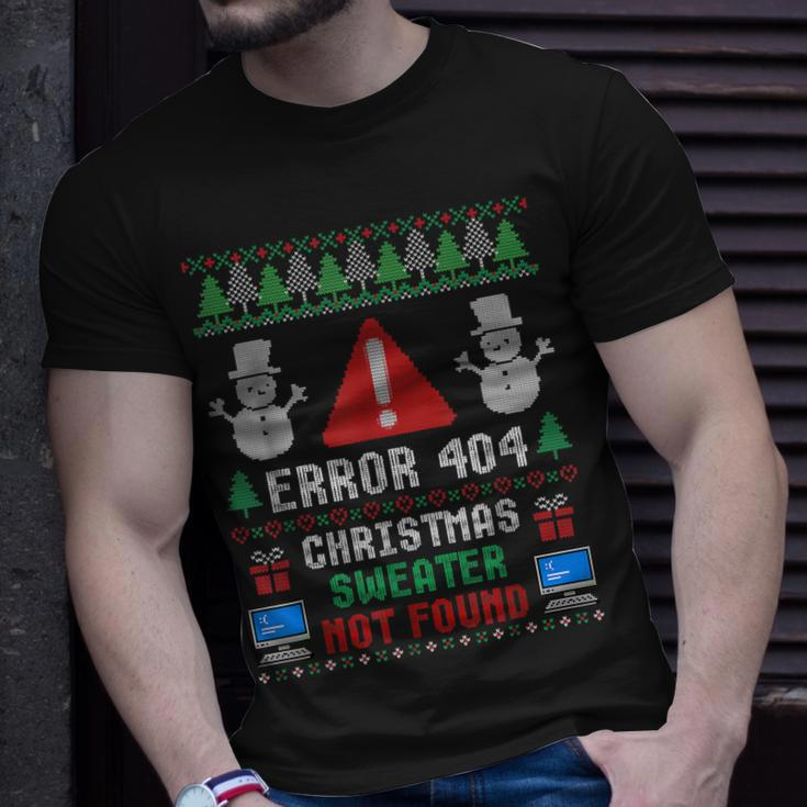 Computer Error 404 Ugly Christmas Sweater Nots Found T-shirt Gifts for Him