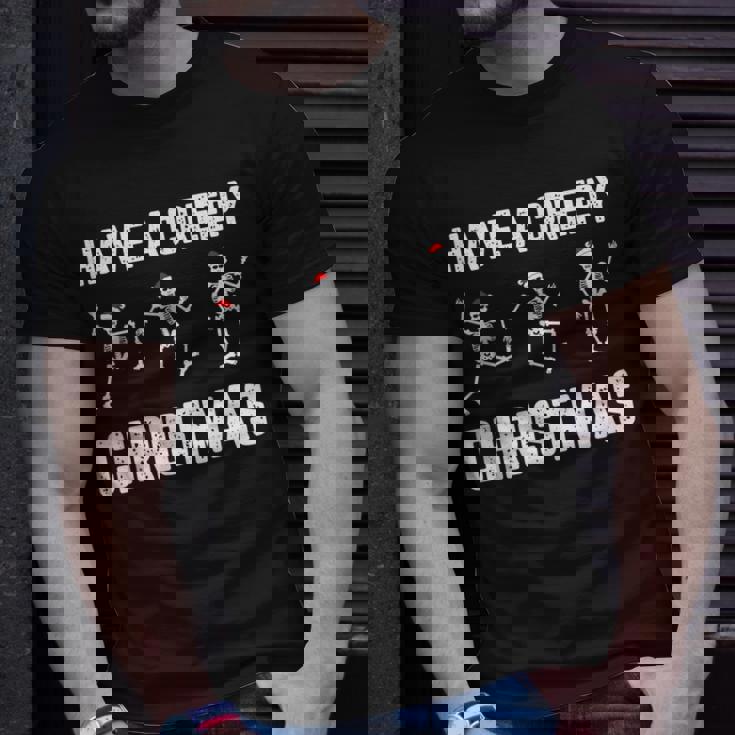 Creepy Christmas Skeleton Costume Snow Xmas T-shirt Gifts for Him