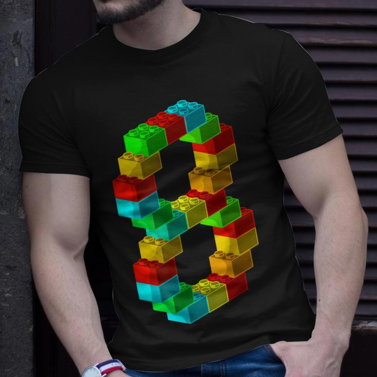 Cute Block Building 8Th Birthday Gift 8 Years Old Boys Girls V2 Unisex T-Shirt Gifts for Him