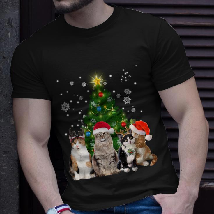 Cute Cat Christmas Tree Cat Lover Xmas Cat Mom Gift Unisex T-Shirt Gifts for Him