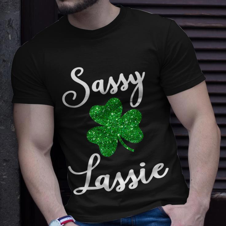 Cute Sassy Lassie Shirt Irish Shamrock Funny St Patricks Day Unisex T-Shirt Gifts for Him